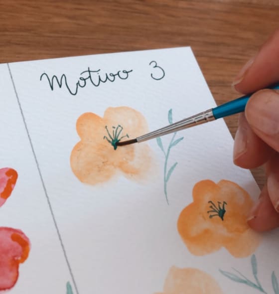 Violeta Luján - 3 motivos florales dibujados con acuarelas - 8